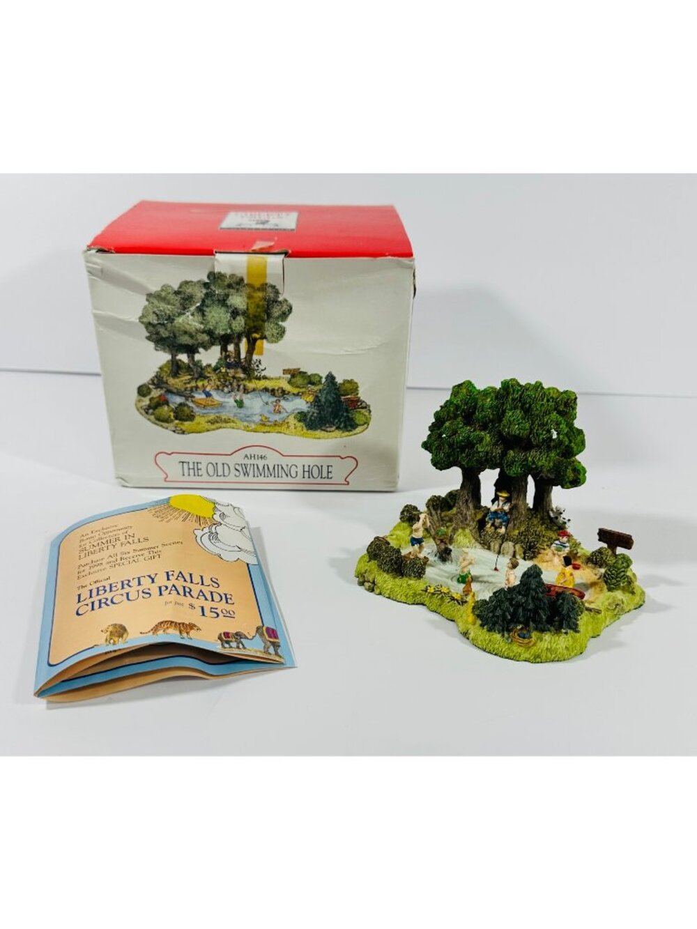 The Americana Collection Liberty Falls AH146 The Old Swimming Hole Hand-Painted